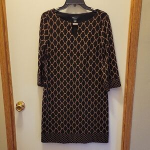 Ronni Nicole Black and Tan Long Sleeve Dress